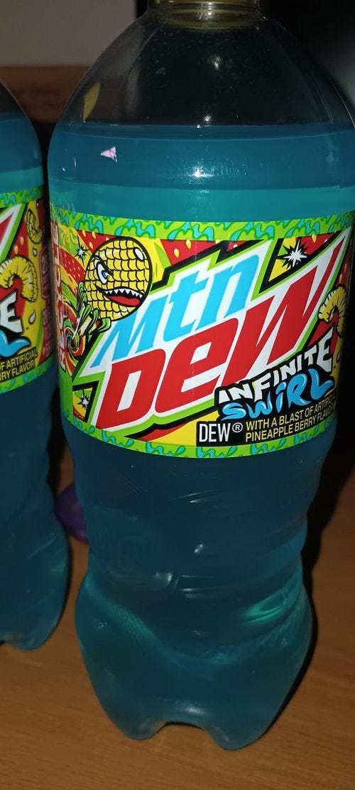 r/mountaindew - I think I figured out the real flavor of Infinite Swirl (Theory)