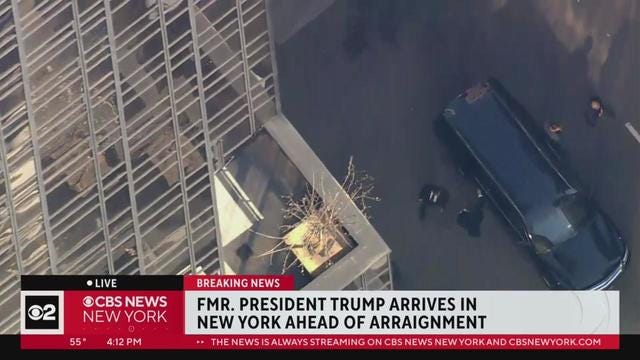 Watch: Former Pres. Trump's motorcade arrives at Trump Tower - CBS New York