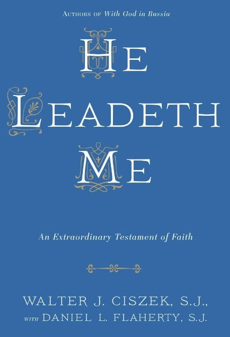 Front cover of the book "He Leadeth Me"