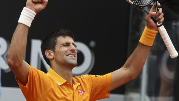 novak djokovic wins 2015 rome open beating roger federer