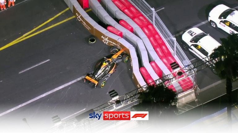 There is no grip out there' | Huge Lando Norris crash sees early yellow  flag | Video | Watch TV Show | Sky Sports