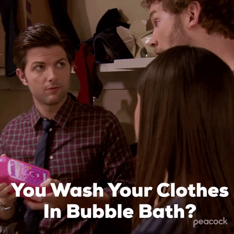 Ben Wyatt, who looks like my actual husband and acts like my actual husband and is indistinguishable from my actual husband, helps Andy and April learn how to do laundry.