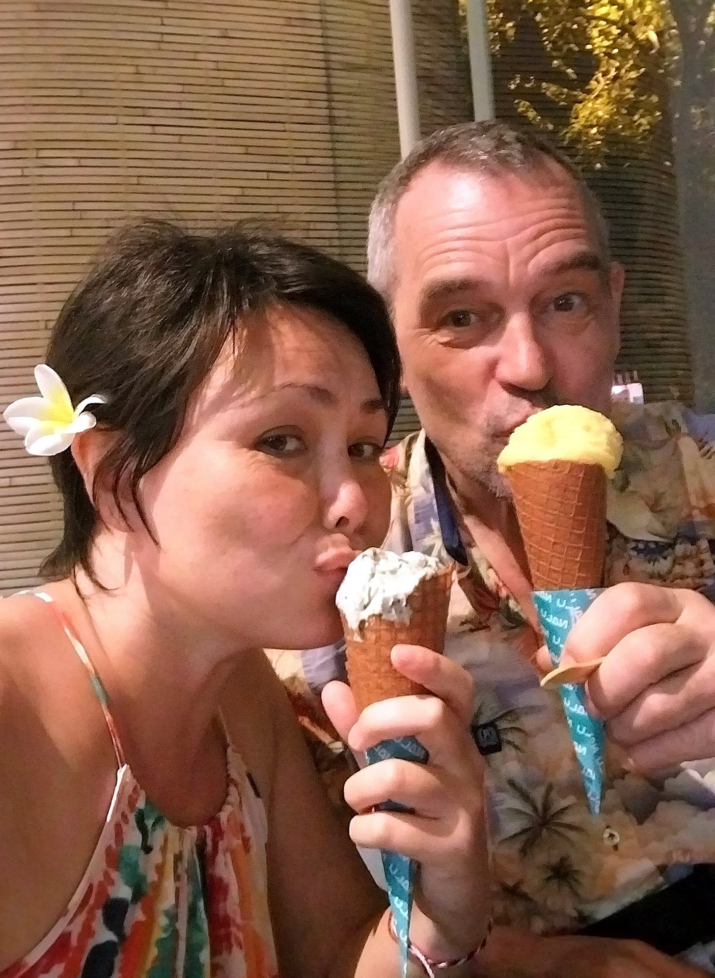 Hubby & I enjoying a sweet treat