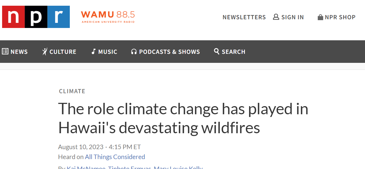 NPR blames climate change