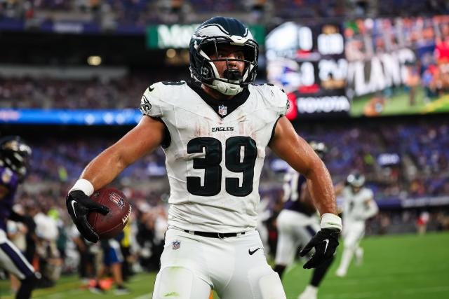 Will Shipley scores first NFL touchdown for Philadelphia Eagles - Yahoo  Sports