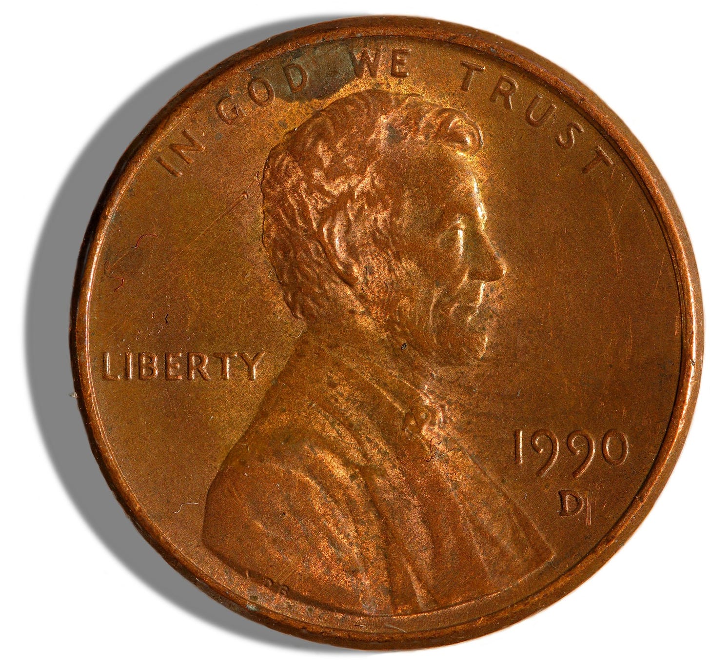 Obverse side of a cent after 17 years of circulation