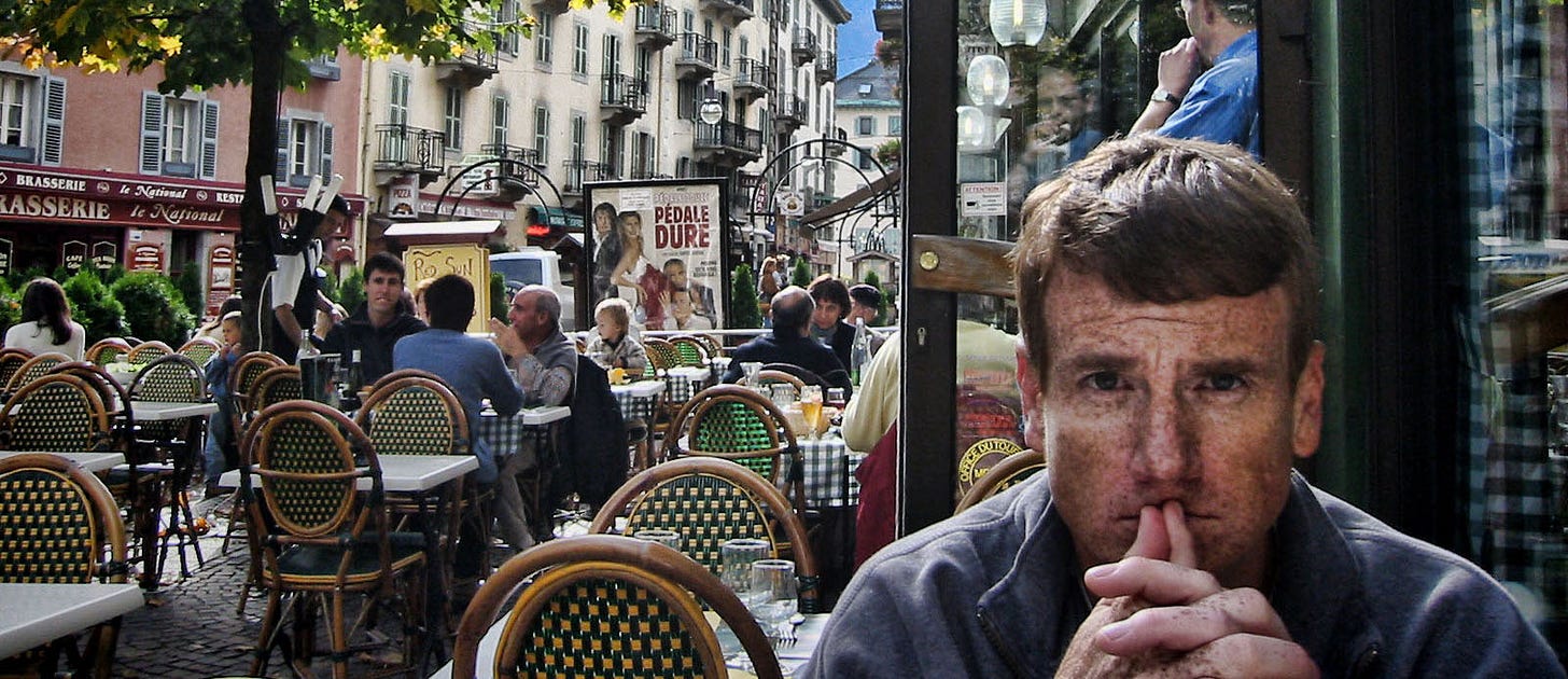 image of geoff anderson at a sidewalk cafe