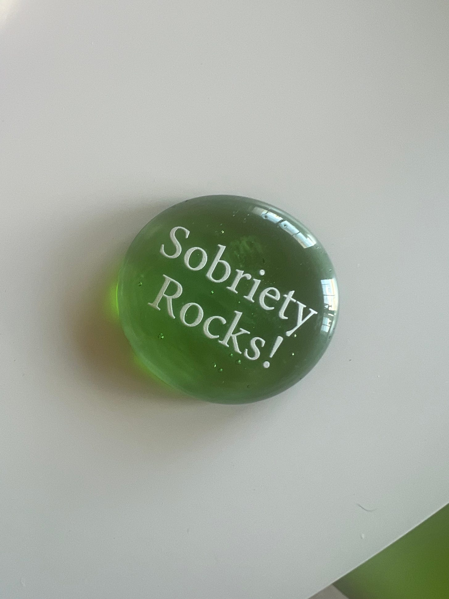 rock that says "Sobriety Rocks"