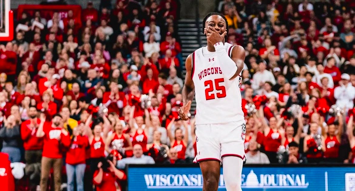 Wisconsin Badgers guard John Blackwell against Iowa