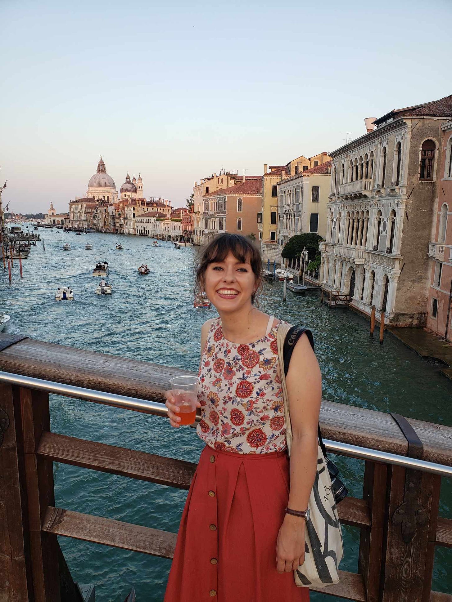 Emily on a bridge in Venice