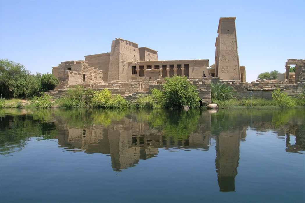 View of the Temple of Isis from Philae at Agilkia Island - seen from Lake Nasser (CC BY-SA 2.0)