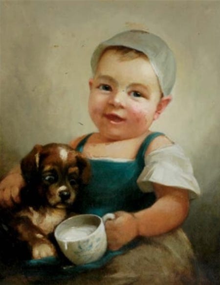 File:Antonio Rotta, young girl with puppy, 1866.png