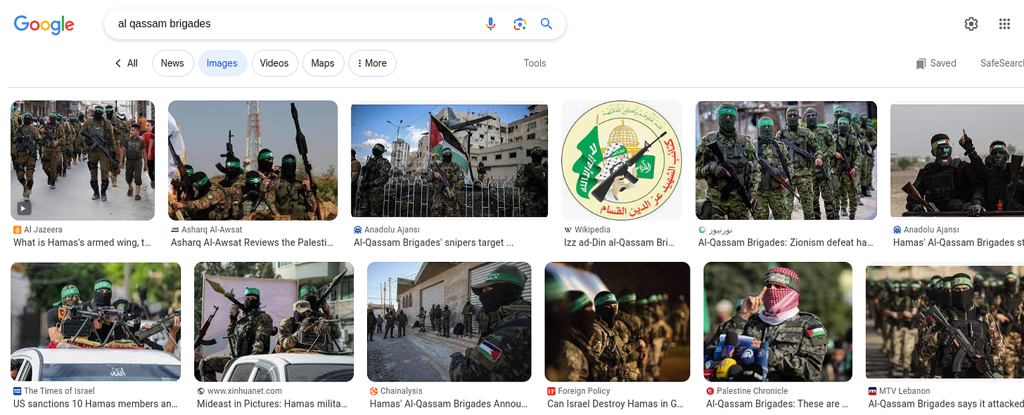 a google search showing hamas military uniforms