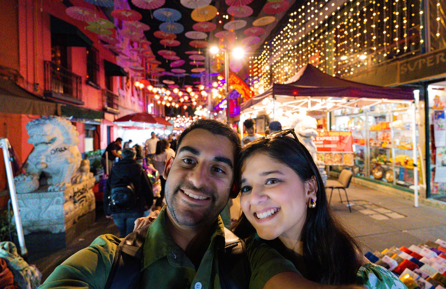 Jay & Himani in Chinatown, Mexico City