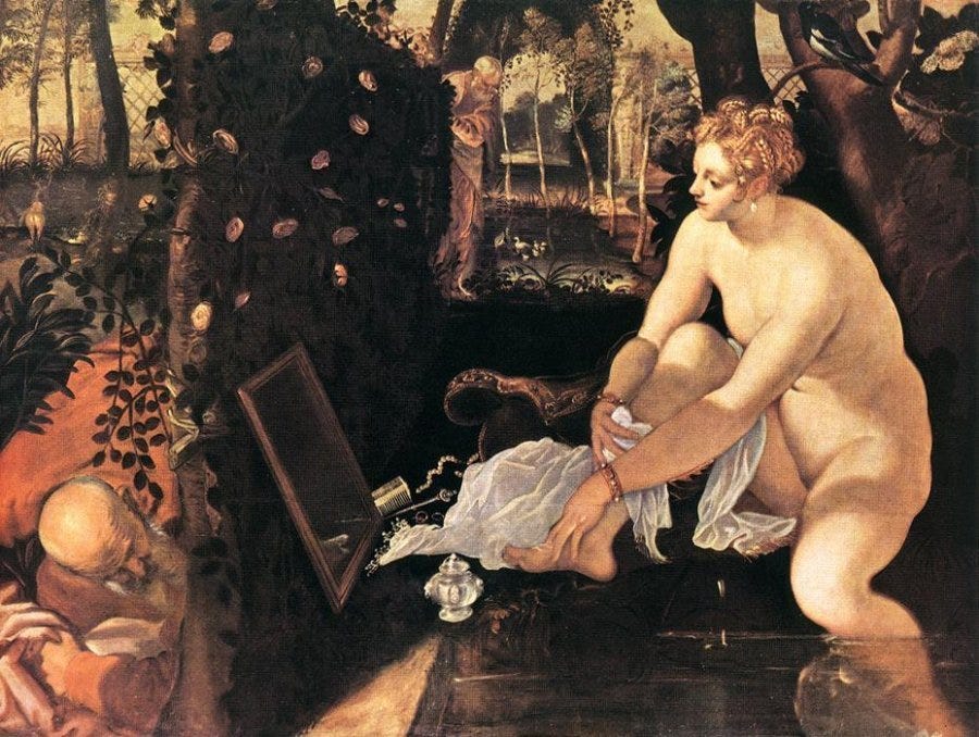 Susannah and the Elders by Jacopo Tintoretto, 1518-94, Kunsthistorisches Museum, Vienna