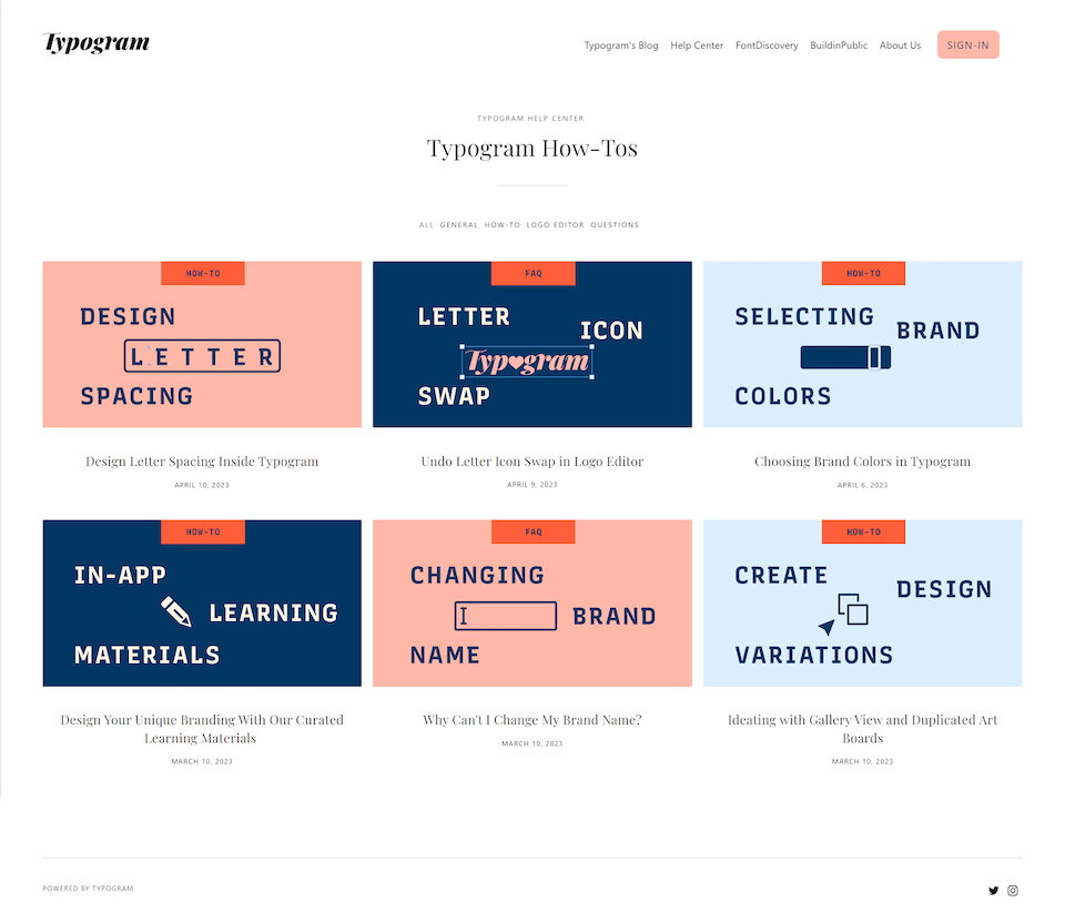 Check out Typogram Help Center!