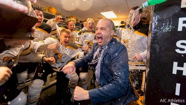 AIC Head Coach Eric Lang Discusses The Rise Of Yellow Jackets Hockey -  FloHockey