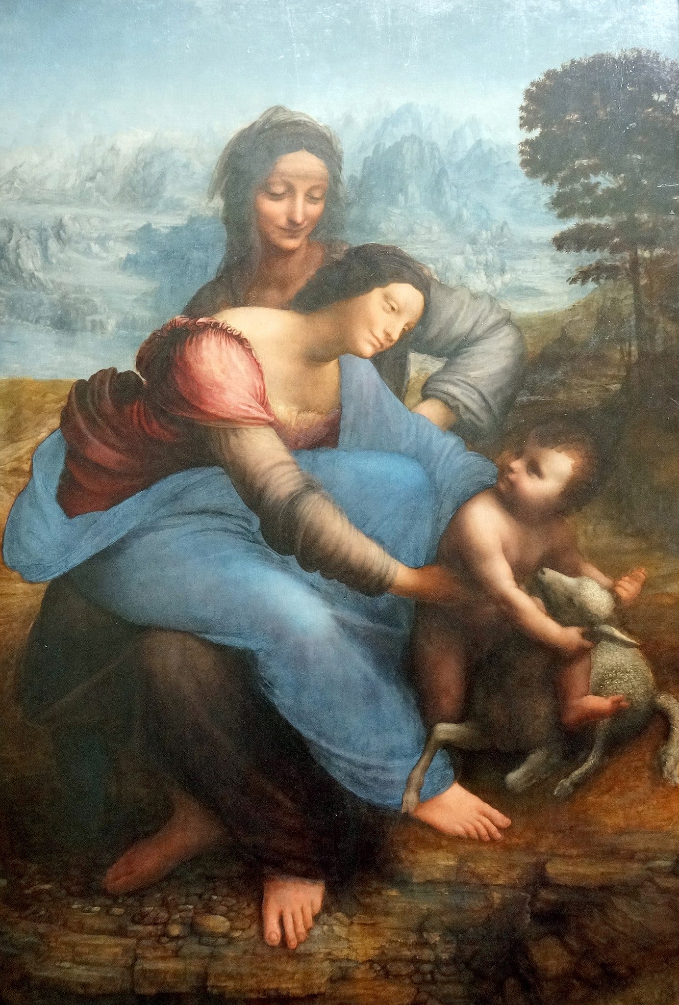 File:The Virgin and Child with Saint Anne painting by Leonardo da Vinci -  Musée du Louvre - Paris, France.jpg - Wikimedia Commons