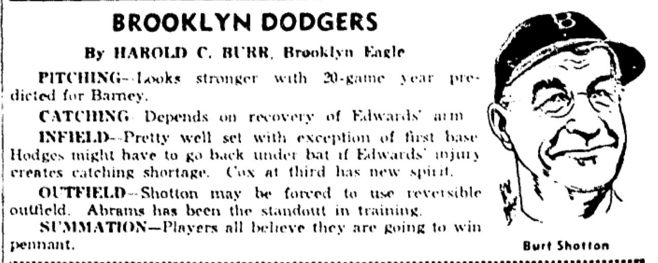 1949 Sporting News Brooklyn Preview