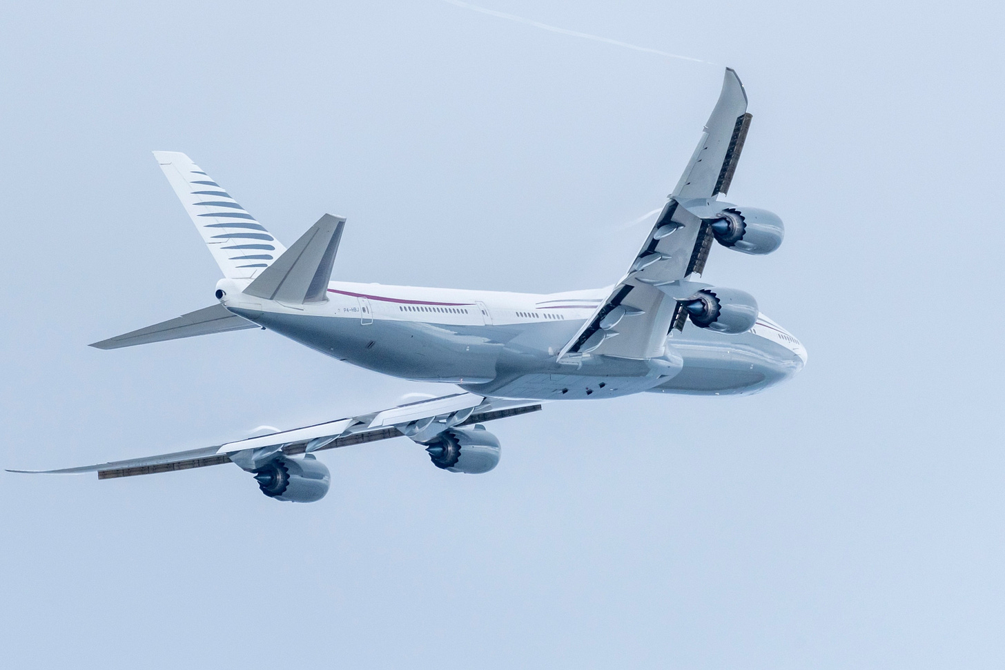 PHOTO: A 13-year-old private Boeing aircraft that President Donald Trump toured to check out new hardware and technology features and highlight the aircraft maker's delay in delivering updated versions of the Air Force One presidential aircraft. PHOTO: A 13-year-old private Boeing aircraft that President Donald Trump toured to check out new hardware and technology features and highlight the aircraft maker's delay in delivering updated versions of the Air Force One presidential aircraft.