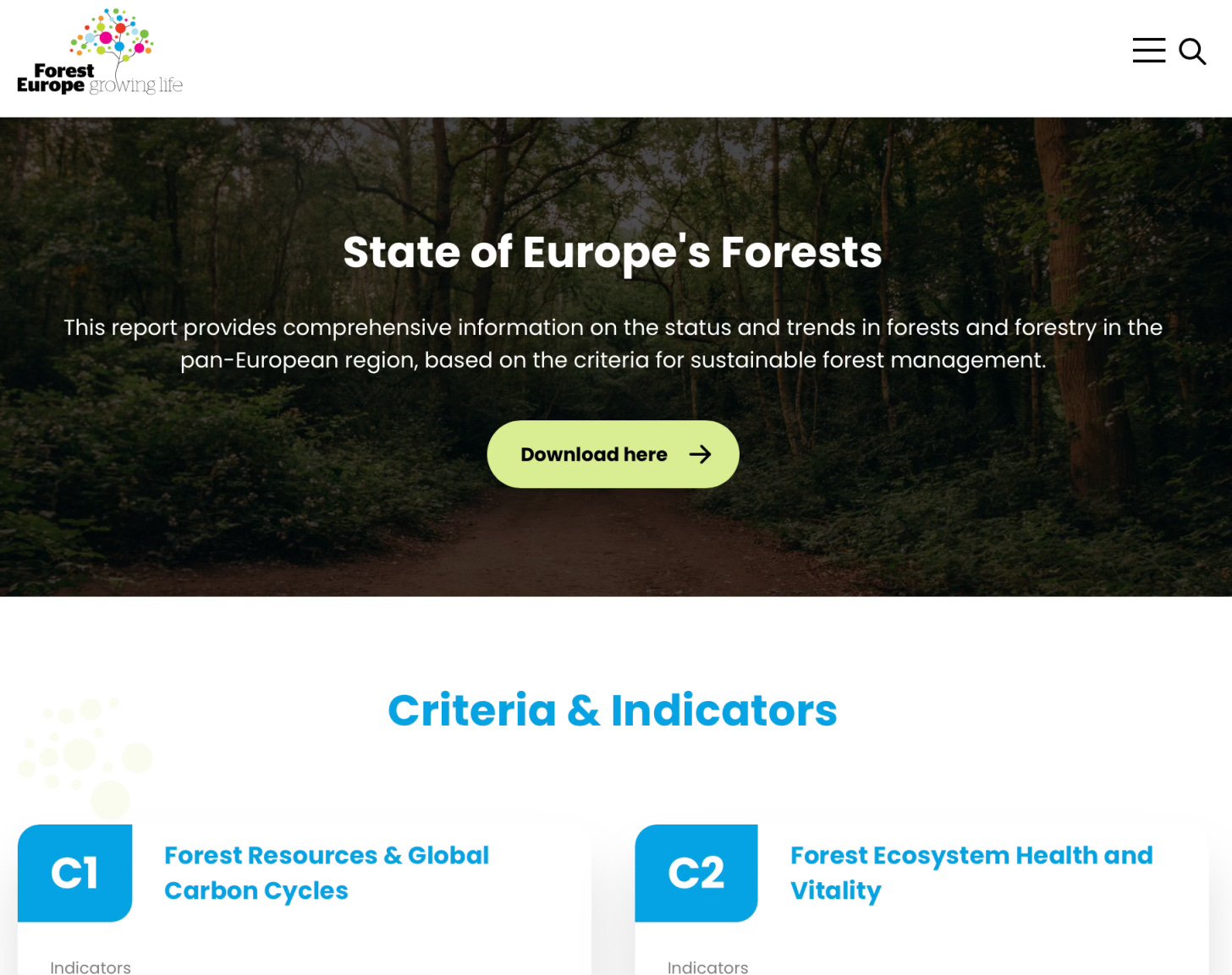 Website of Forest Europe