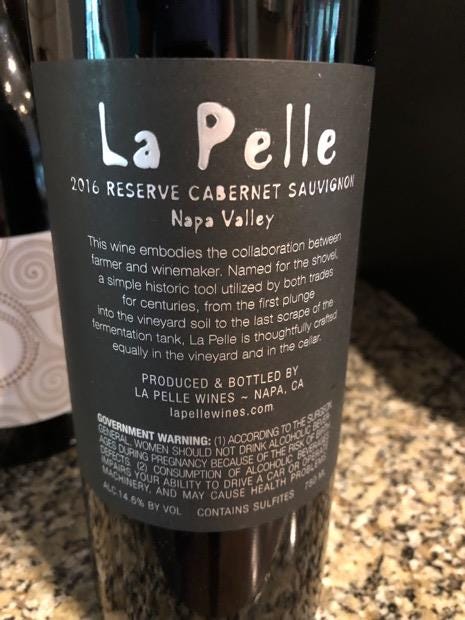 2021 La Pelle Cabernet Sauvignon Reserve - CellarTracker