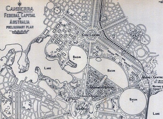 Canberra: Plan Of City And Environs, Walter Burley Griffin,, 44% OFF