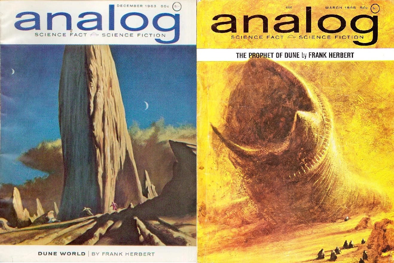 Magazine covers of Dune serials