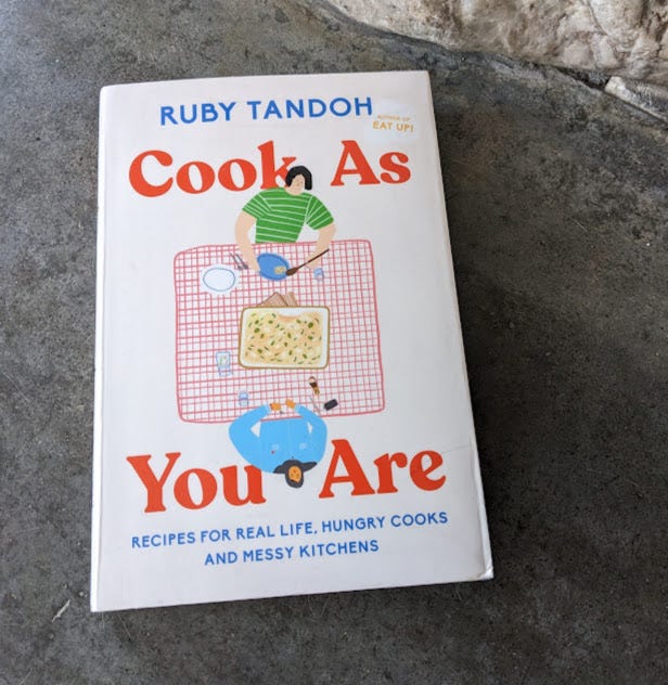 a phot of the cookbook, cook as you are by ruby tandoh