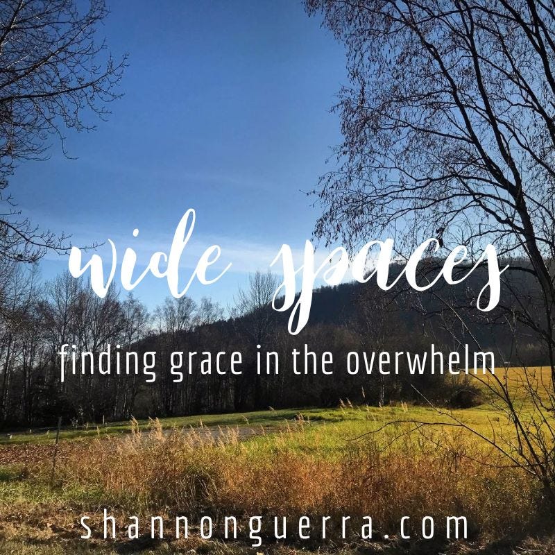 wide spaces: finding grace in the overwhelm