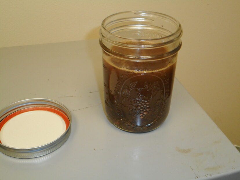 Fill the remainder of the jar with water, leaving space at the top.