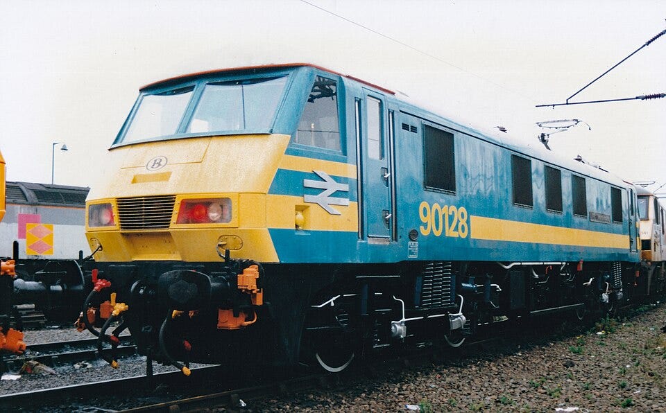 File:British Rail Class No. 90128 of British Rail at Basford Hall - October 1993.jpg File:British Rail Class No. 90128 of British Rail at Basford Hall - October 1993.jpg