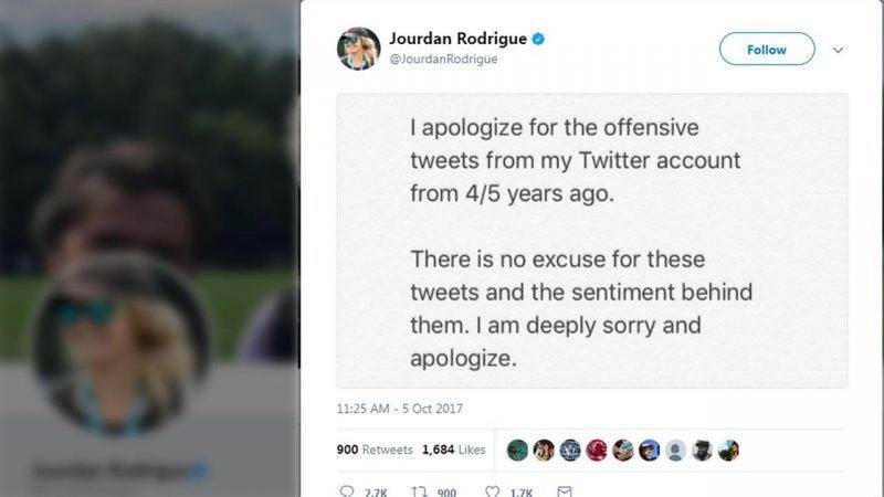 Jourdan Rodrigue offensive tweets kick off cam newton