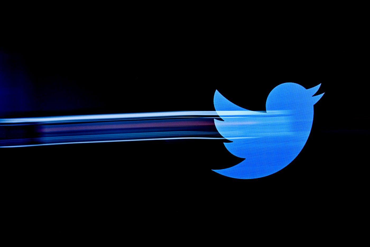 blue twitter logo on black background