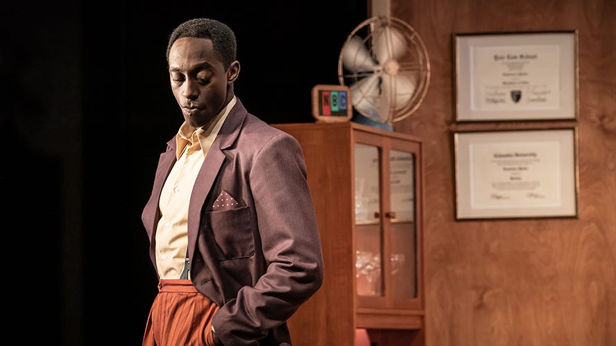 Photo showing Ivanno Jeremiah playing Sidney Poitier in Retrograde