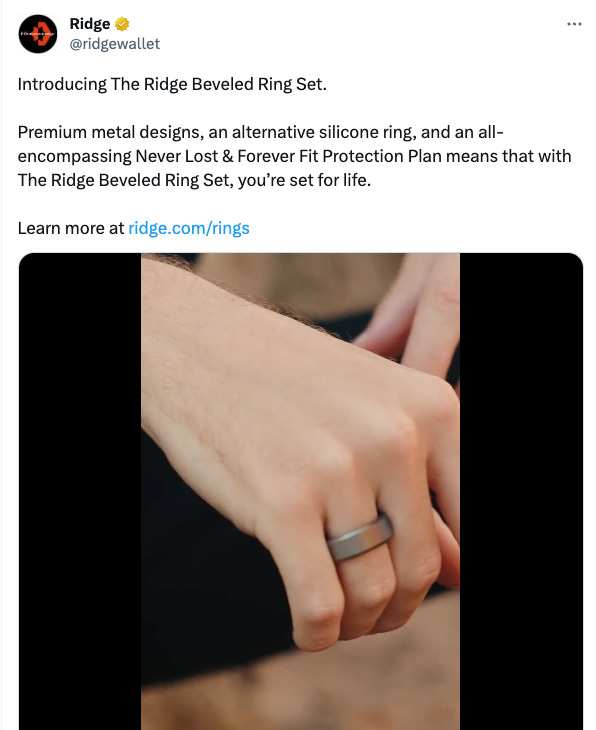 The Ridge | Gunmetal Beveled Ring