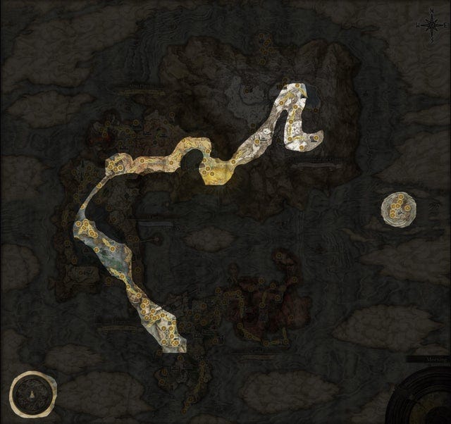 The minimum possible amount of the map that you actually need to explore to  beat elden ring : r/Eldenring