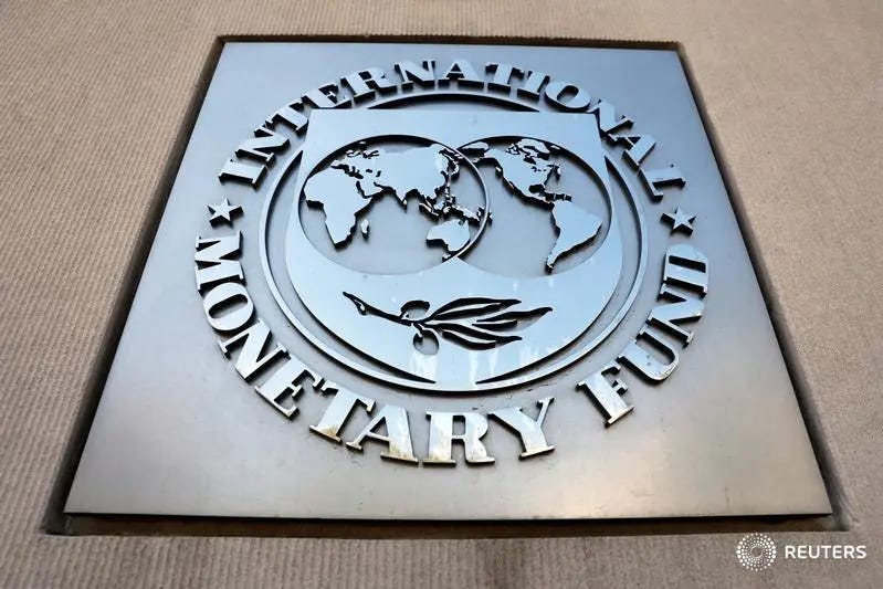 Image used for illustrative purpose. International Monetary Fund logo is seen outside the headquarters building during the IMF/World Bank spring meeting in Washington, U.S., April 20, 2018. Reuters