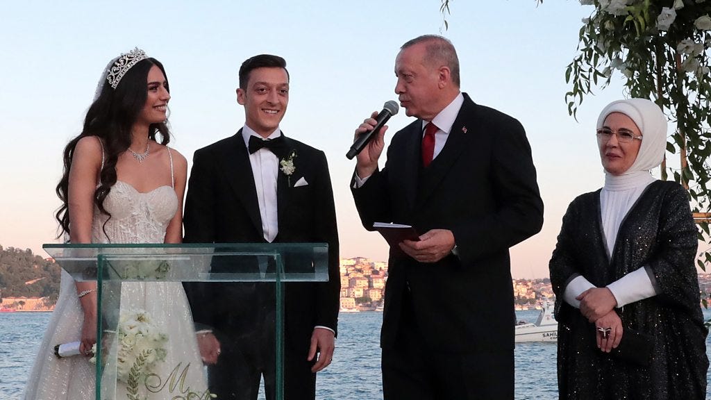 Turkey's Erdogan is best man at footballer Mesut Ozil's wedding