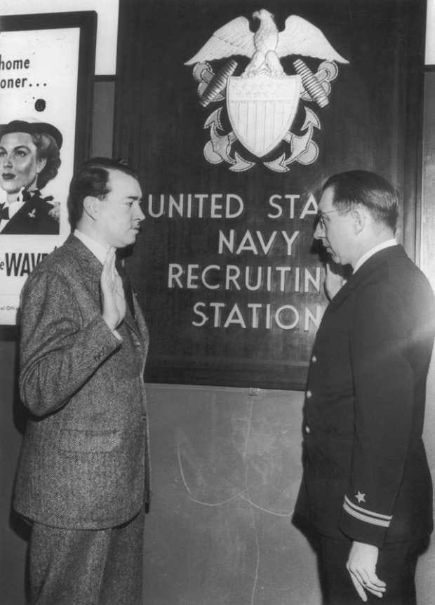 William Patrick Hitler is sworn into the U.S. Navy March...