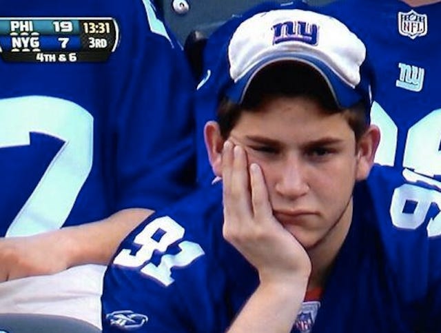 PHOTO: Giants season summed up by one fan's really sad face - CBSSports.com