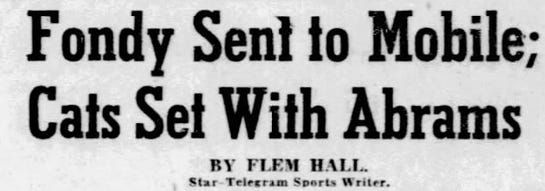 Cal Abrams 1949 Fort Worth Star Tribune
