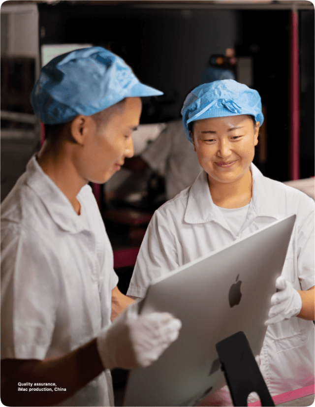 Quality assurance, iMac production, China (Image via Apple's Supplier Responsibility 2020 Progress Report)