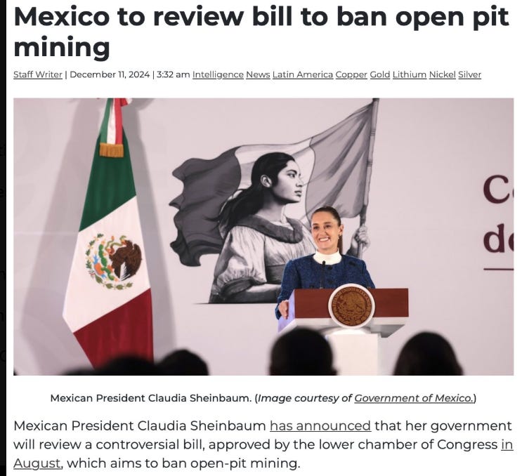 Things Much Worse for investing in Mexico silver mines, Royalty increases  and open pit ban back on the table