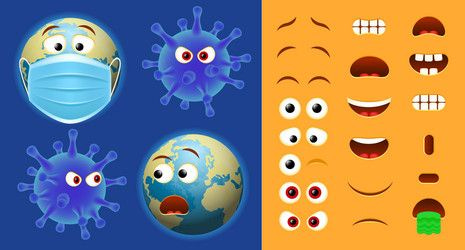 emoji corona virus creator pack vector