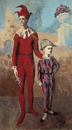 Acrobate et jeune Arlequin (Acrobat and the harlequin) by Picasso - Rose Period