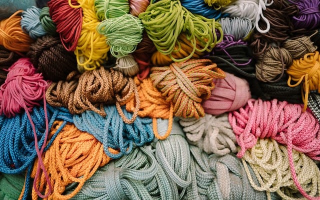 Colorful image of balls of yarn packed tightly