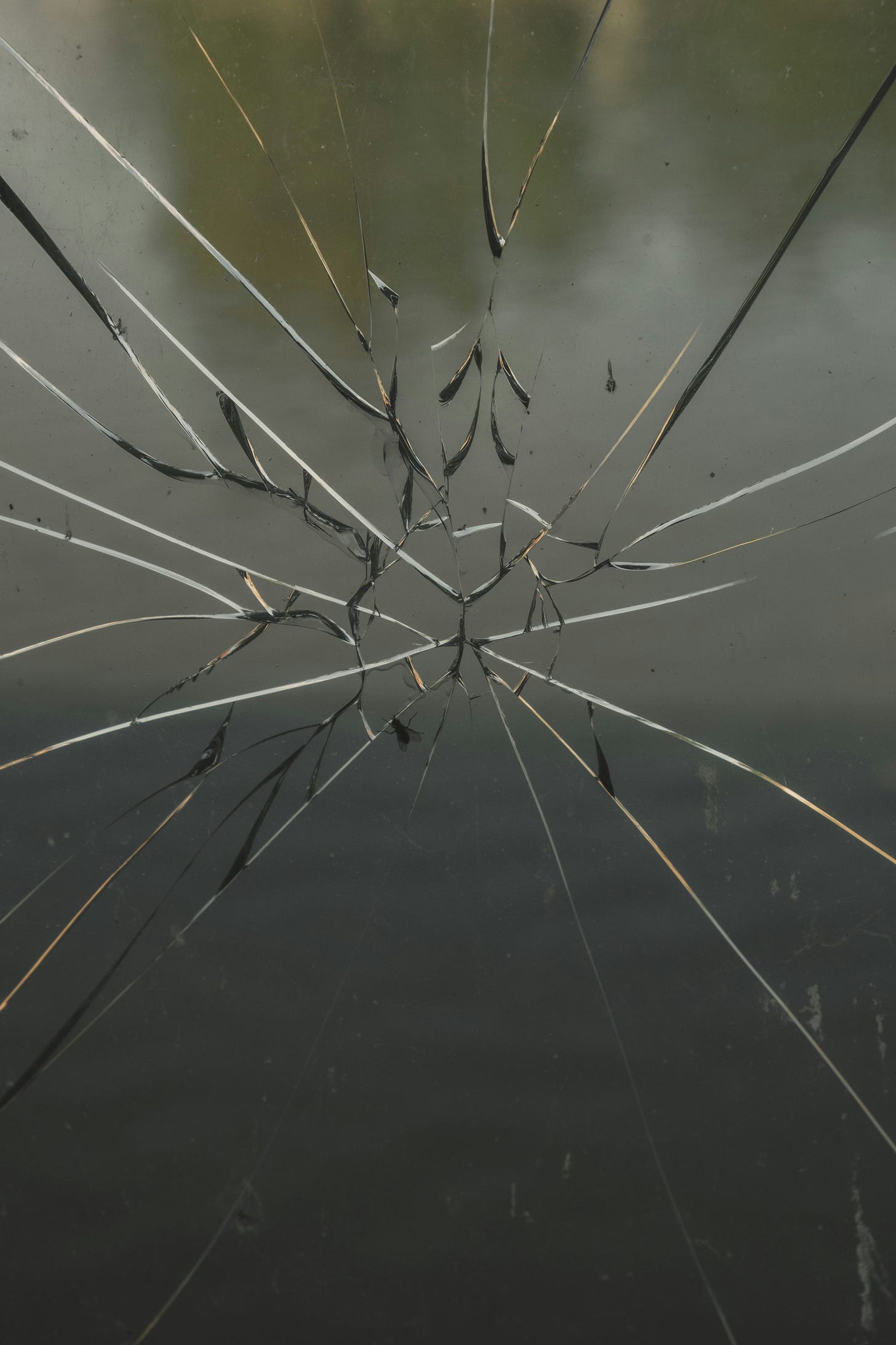 A close-up of a shattered windshield A close-up of a shattered windshield