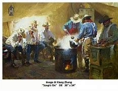 Image result for american cowboy cowgirl men women chuckwagon west painting