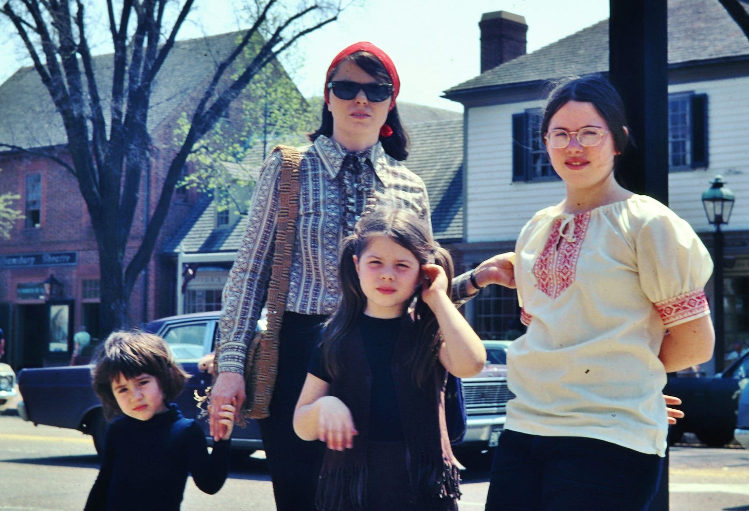 mom and her daughters, 1972